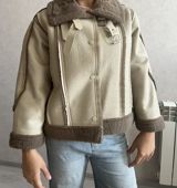 Qadın/qız üçün qısa ölçülü, qışlıq “shearling” üslublu gödəkcə — Üst geyimləri