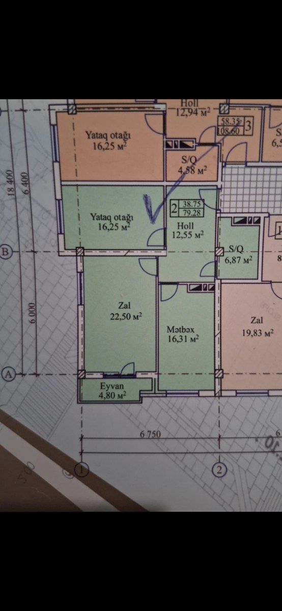 2-otaqlı yeni tikili, Qara Qarayev m., 80 m² — Mənzil, Bakı (3)