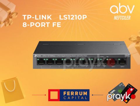 TP-Link LS1210P — 8-Port FE + 2-Port GE Desktop Switch with 8-Port PoE+ — Bakı