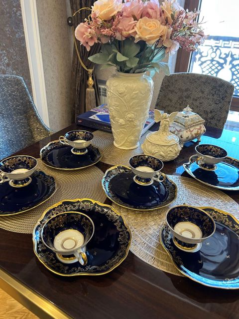 Çay dəsti, rəng - Göy, Kobalt, Weimar, 6 nəfərlik, Almaniya — Dining tableware