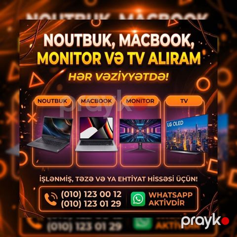 Xidmət: Noutbuk, MacBook, monitor və TV alışı - Hər vəziyyətdə qəbul — Bakı