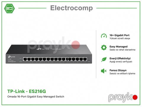 TP-Link ES216G – Omada 16-Port Gigabit Easy Managed Switch — Bakı