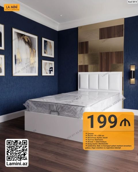 LA Mını – Laconic & Minimalism Kod: 5814 Məhsul: Çarpayı — Bakı