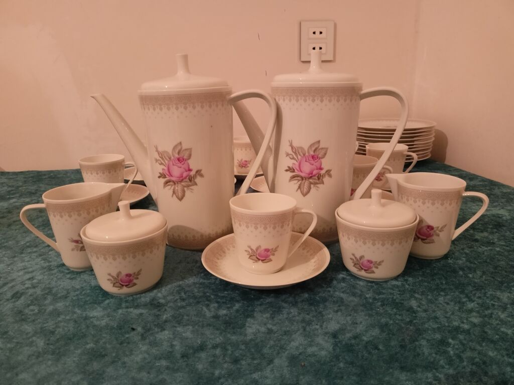 Çay dəsti, rəng - Ağ, Farfor, Almaniya — Süfrə qabı, Bakı (3)