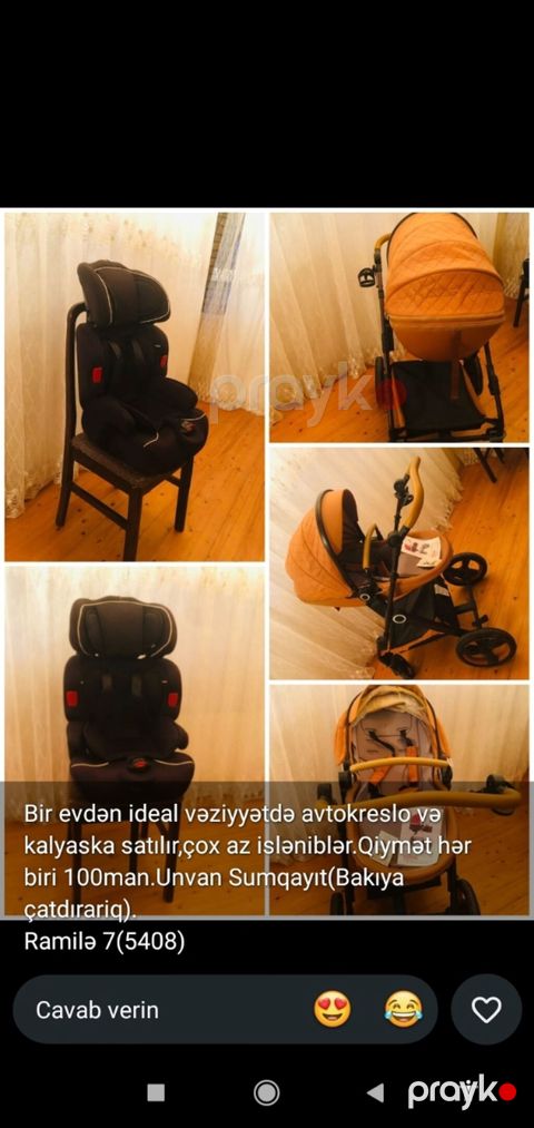 Kalyaska ve avtokreslo satilir. Bir evden satiw. Az isdifade — Digah