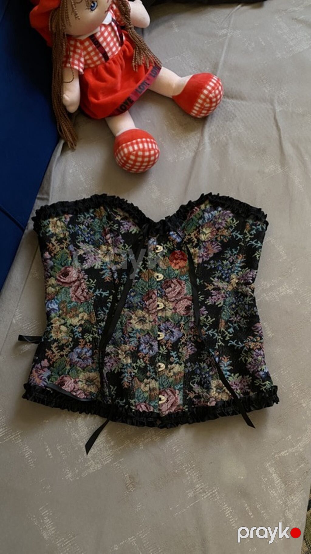 Təsviri: - Qobelen üslublu güllü naxışlı büstqalter-korset (strapless — Sütyən, Bakı (2)
