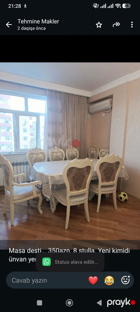 Masa desti. 350azn. 8 stulla. Yeni kimidi ünvan yeni Yasamal *Tehi — Bakı