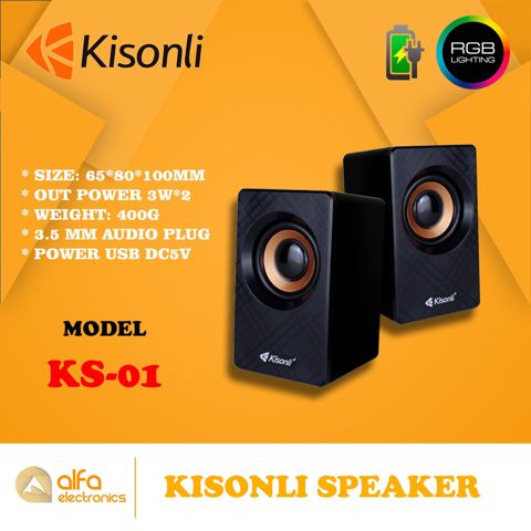 Stereo dinamik "Kisonli Ks-01" (USB AUX Səs Gücləndirici) — Bakı