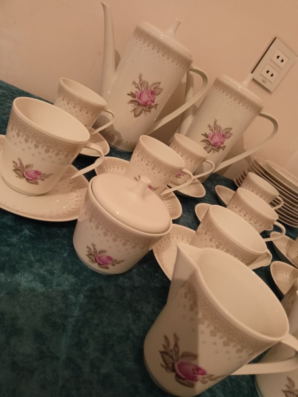 Çay dəsti, rəng - Ağ, Farfor, Almaniya — Süfrə qabı, Bakı (8)
