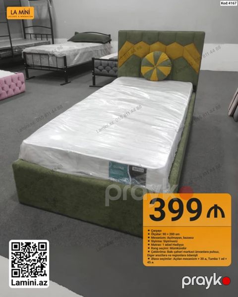 Yataq çarpayısı – La Mini (Kod: 4164) - Ölçü: 90 200 sm - Mexanizm — Bakı