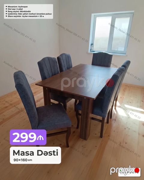 Masa Dəsti – 90×160 sm - Qonaq və yemək otaqları üçün praktik və — Bakı