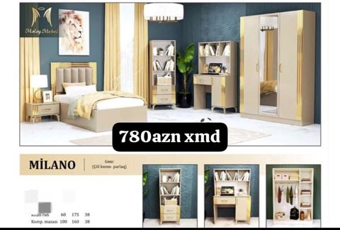 Mılano – Gənc otağı dəsti (çi̇l kum-parlaq rəng) Dəst tərkibi — Mehdiabad