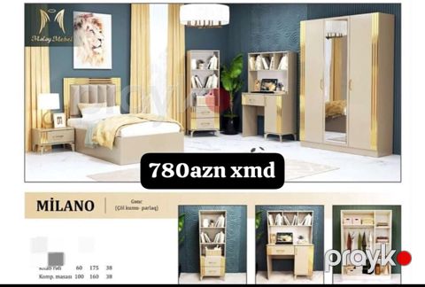 Mılano – Gənc otağı dəsti (çi̇l kum-parlaq rəng) Dəst tərkibi — Mehdiabad