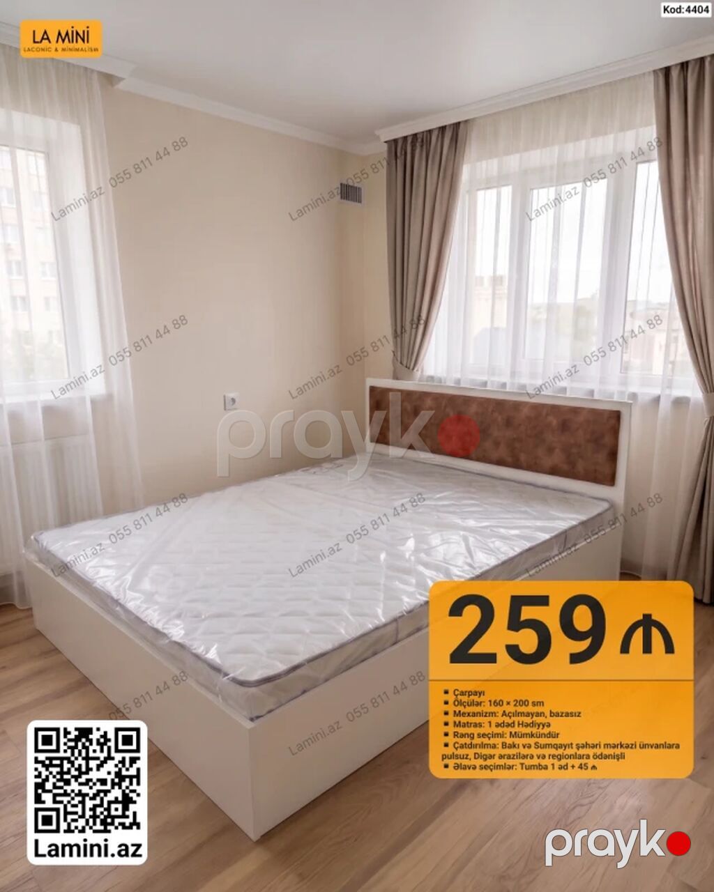 La Mini – yataq çarpayıları Məhsul: Çarpayı (160×200 sm) - Mexanizm — Yataqlar, Bakı (3)