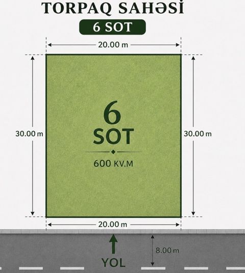 Satılır torpaq 6 sot — Bakı