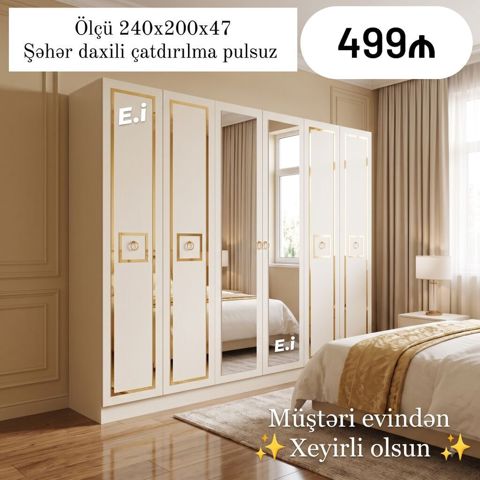 Sifarişlə Dolab / 6 Qapılı Dolab 499Azn Rəng seçimi var Şəhər — Bakı