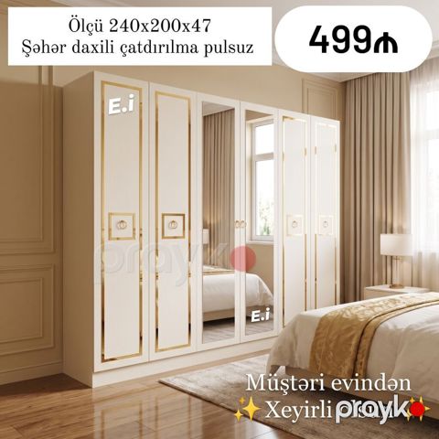 Sifarişlə Dolab / 6 Qapılı Dolab 499Azn Rəng seçimi var Şəhər — Bakı