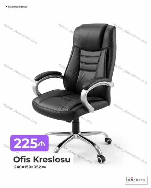 Ofis kreslosu Məhsul xüsusiyyətləri: - Rəng: qara - Material: yumuşaq — Bakı