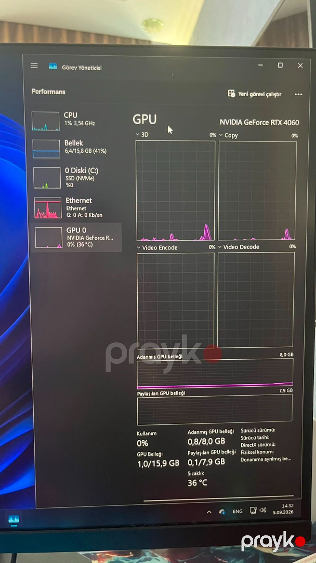 PC: i5-12400F RTX 4060 8GB 16GB DDR4 RAM 1TB Kingston NVMe — Masaüstü kompüterlər, Bakı (7)
