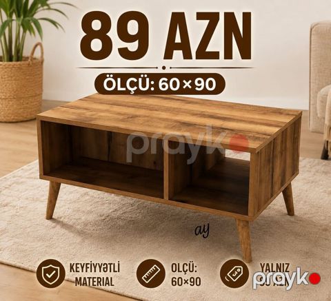 Düz masa, Açılmayan, Təkərsiz, Taxta, Zəmanətsiz — Bakı