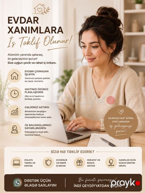 Ev köməkçisi tələb olunur, Dəyişən qrafik, Təcrübəsiz — İmişli
