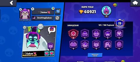 Brawl Stars hesabı – yüksək trofeyli və zəngin kontentli - Kupa yolu — Bakı