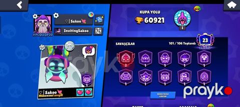 Brawl Stars hesabı – yüksək trofeyli və zəngin kontentli - Kupa yolu