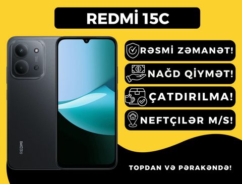 Xiaomi Redmi 15C Midnight Black 256GB/8GB — Bakı