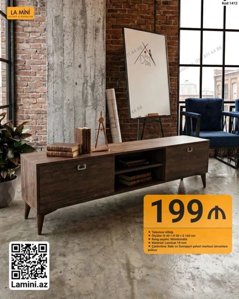 Televizor Altlığı – Kod: 1412 - Ölçülər: D 40 H 50 E 160 sm — Bakı