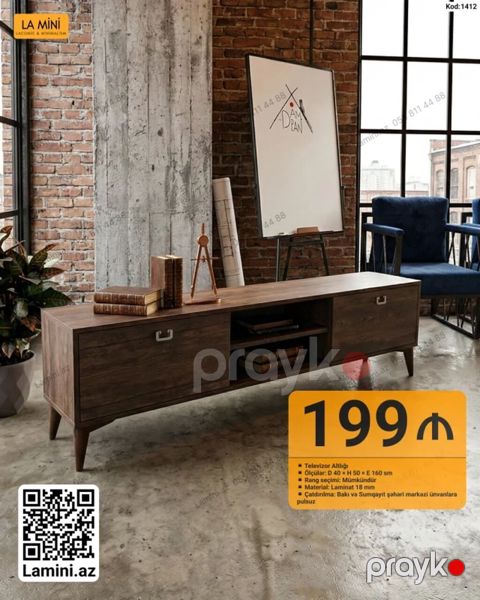 Televizor Altlığı – Kod: 1412 - Ölçülər: D 40 H 50 E 160 sm — Bakı