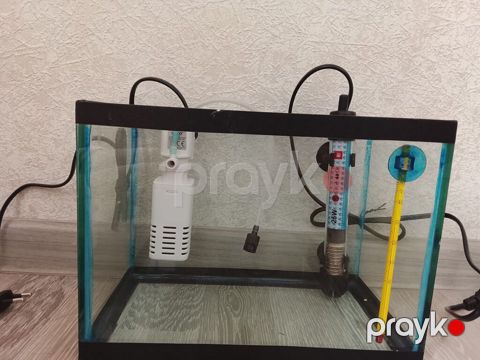 Akvaryum dəsti - Şüşə akvaryum, düzbucaqlı forma, qara karkaslı — Xırdalan