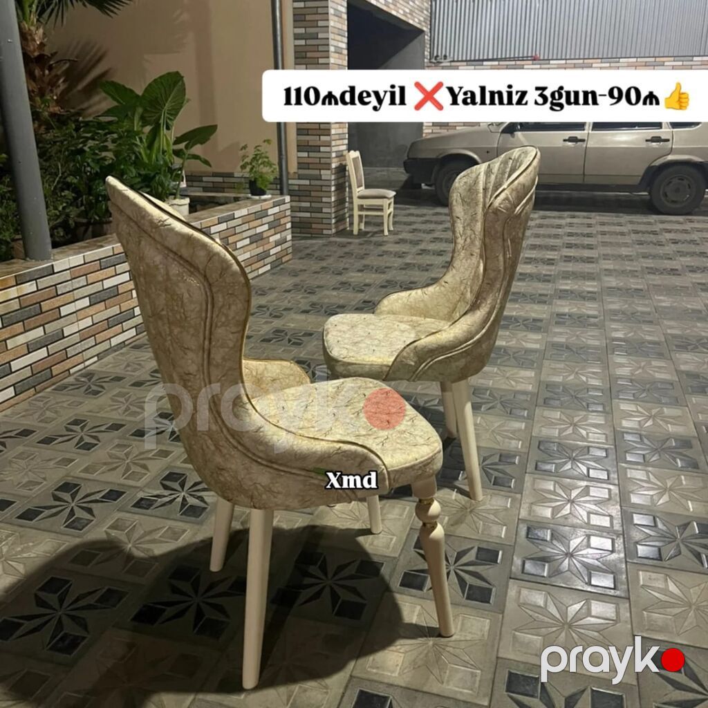 Yemək otağı üçün zərif dizaynlı yumşaq stullar - Model: yüksək — Stullar, Bakı (5)