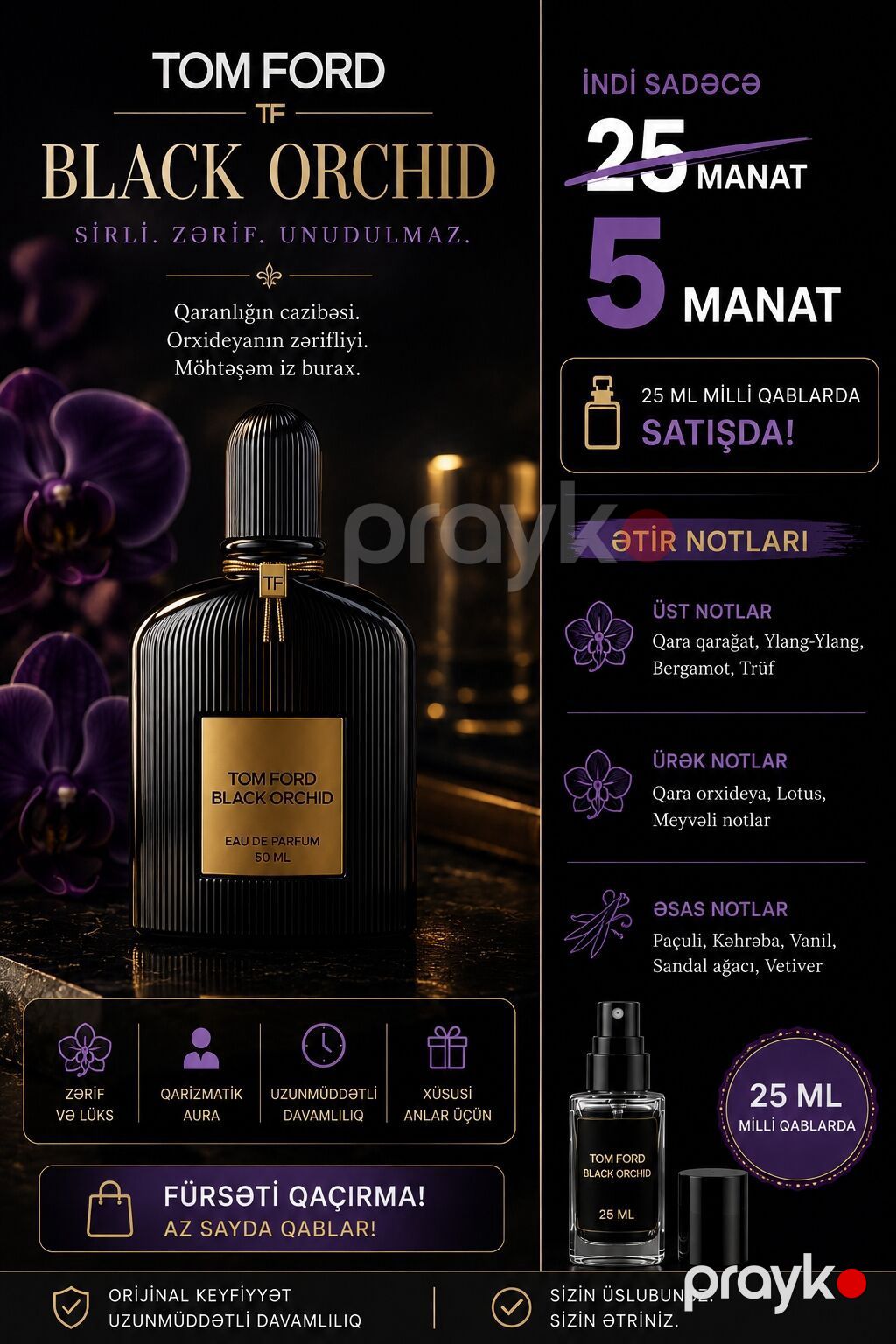Premium ətir kolleksiyası – 25 ml milli qablar 1) Gucci Guilty Men — Ətir, Bakı (2)