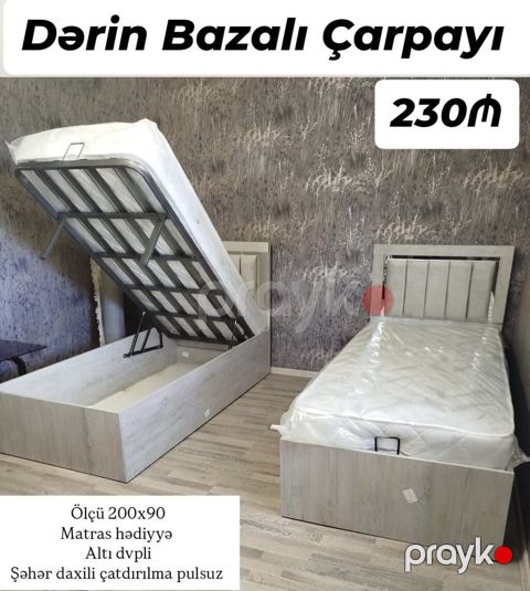Dərin bazalı çarpayı – 230₼ - Ölçü: 200x90 - Bazalı (altı dıvlı)