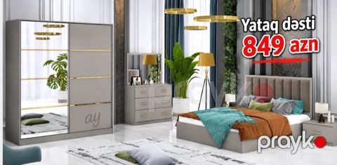 Müasir dizaynlı yataq dəsti – 849 AZN Dəst tərkibi: - 2 sürgülü — Bakı