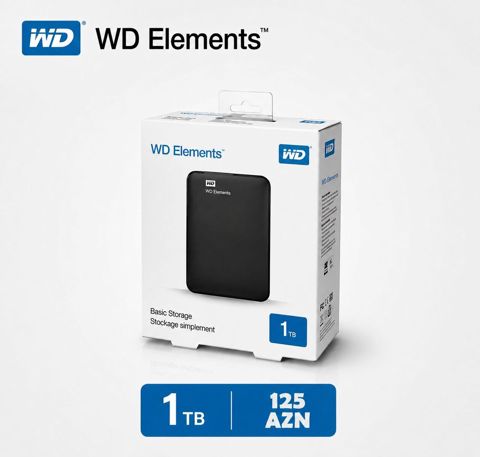 Xarici sərt disk 1TB WD Elements External HDD — Bakı