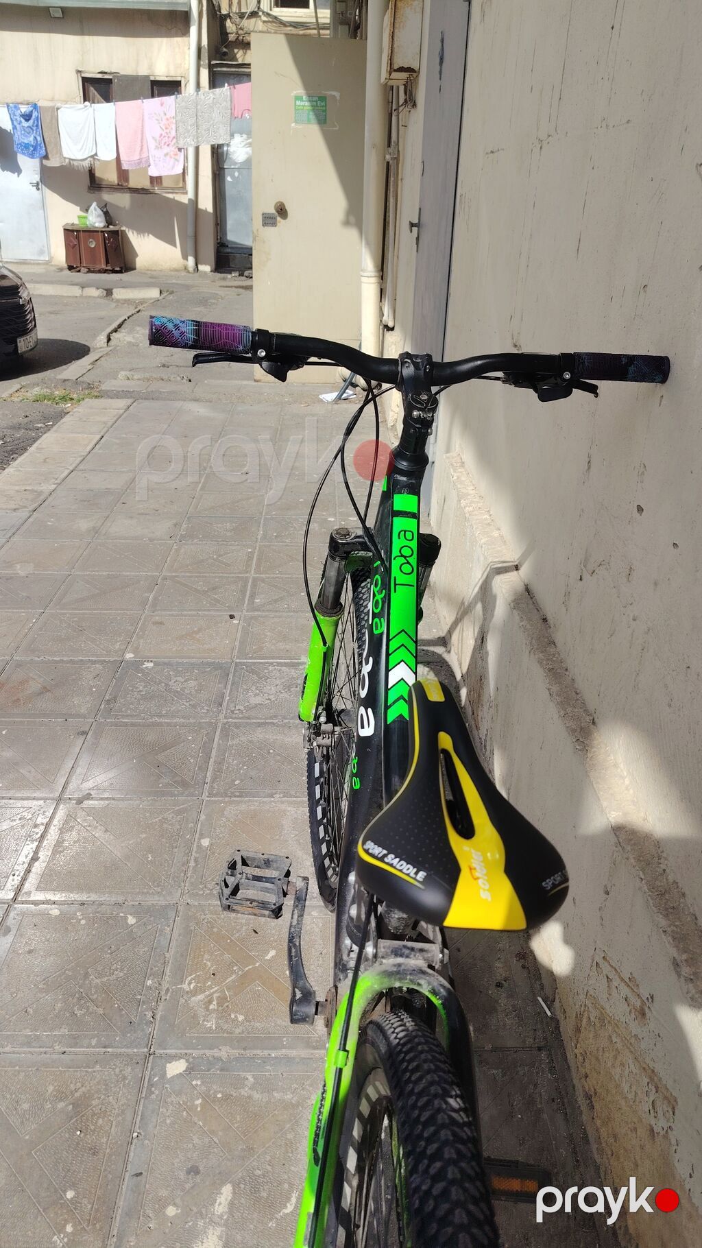 Toba elektro velosiped - Rəng: parlaq yaşıl-qara akssentlərlə — Elektrik velosipedləri, Bakı (4)