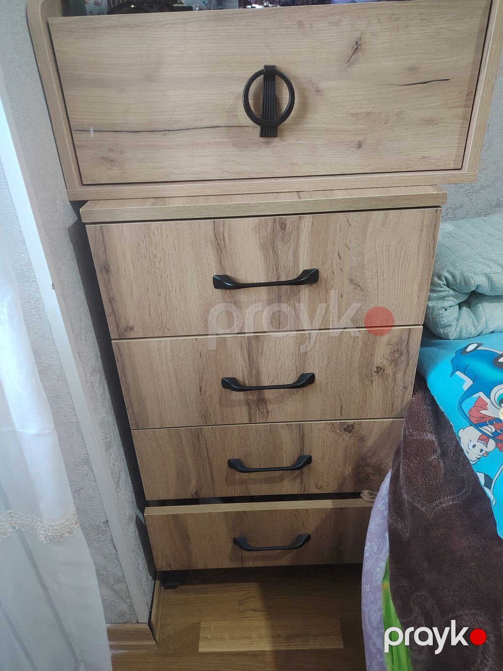 Mebel dəsti – komod və tumbadan ibarət - Material: ağac teksturalı — Yataq otağı mobilya dəstləri, Xırdalan (3)