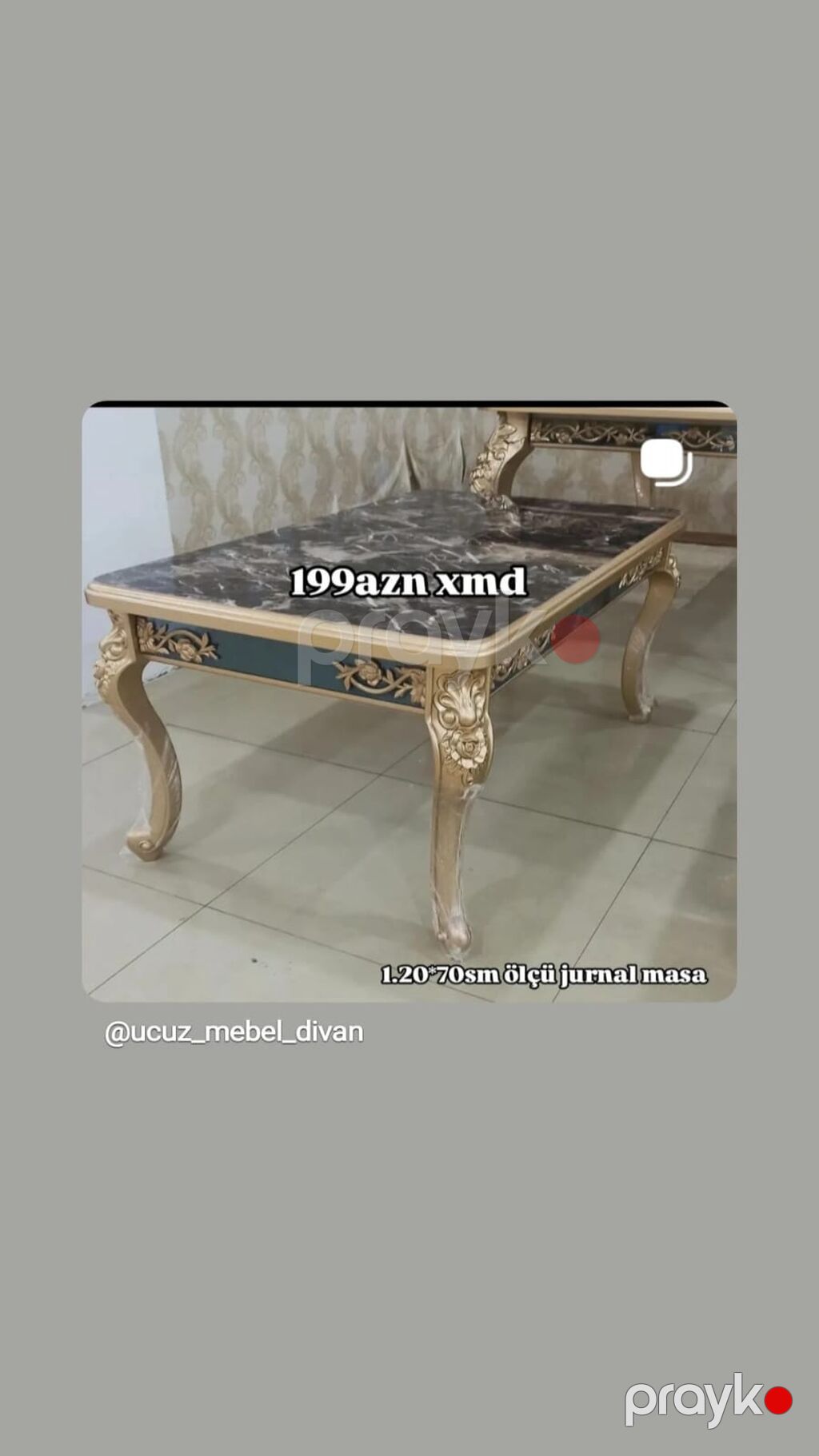 Düz masa, Açılmayan, Təkərsiz, MDF, Zəmanətsiz — Jurnal masaları, Bakı (6)