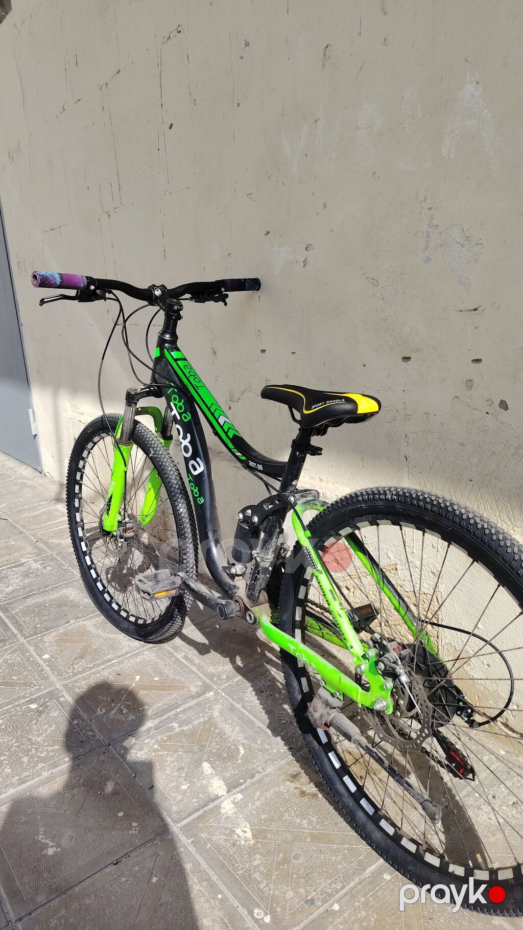 Toba elektro velosiped - Rəng: parlaq yaşıl-qara akssentlərlə — Elektrik velosipedləri, Bakı (3)