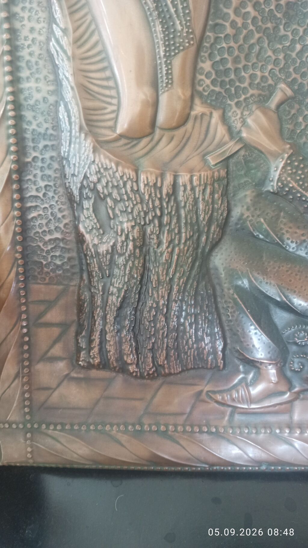 Misgər işi üslubunda relyefli mis panel 50*70 ölçüləri - Material — Plitka və örtü materialları, Digah (4)