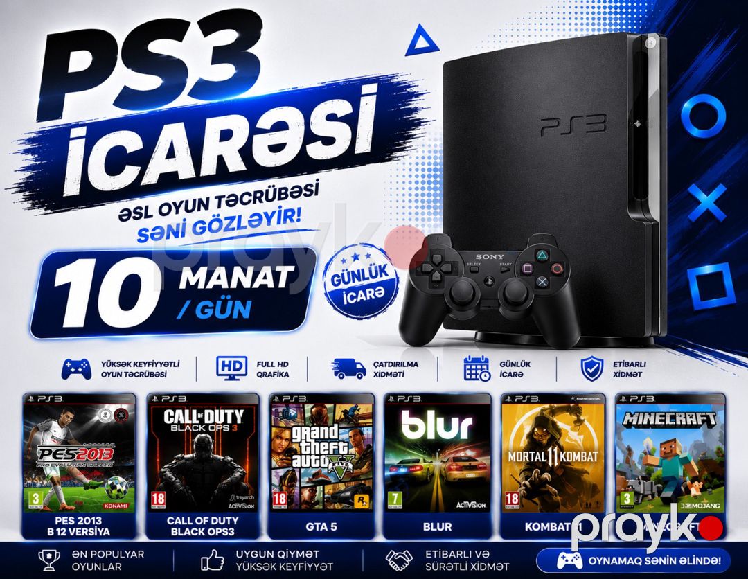 PS3 icarəsi — Avadanlıq icarəsi, Bakı (2)