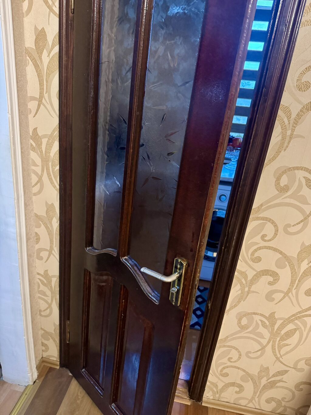 Mətbəx üçün İşlənmiş Otaq qapısı Zamok ilə, Zəmanətli, Ödənişli quraşdırma, Ünvandan götürmə — Pəncərələr, qapılar, balkonlar, Bakı (4)
