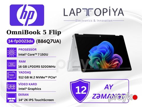 HP OmniBook 5 Flip 14-fp0023dx B86Q7UA — Bakı