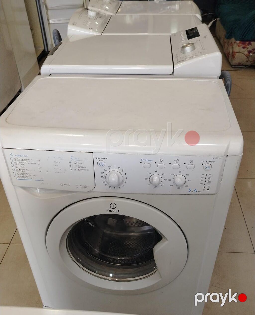 Indesit önyükləməli paltaryuyan maşın - Ön yükləmə, klassik ağ korpus — Çamaşır maşınları, Bakı