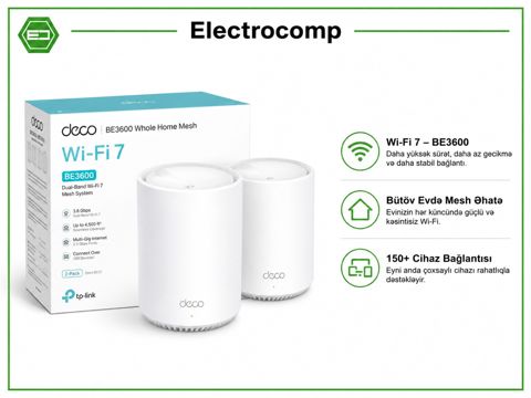 TP-Link Deco BE22 (2-pack) BE3600 Whole Home Mesh WiFi 7 System — Bakı