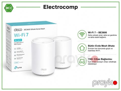 TP-Link Deco BE22 (2-pack) BE3600 Whole Home Mesh WiFi 7 System — Bakı