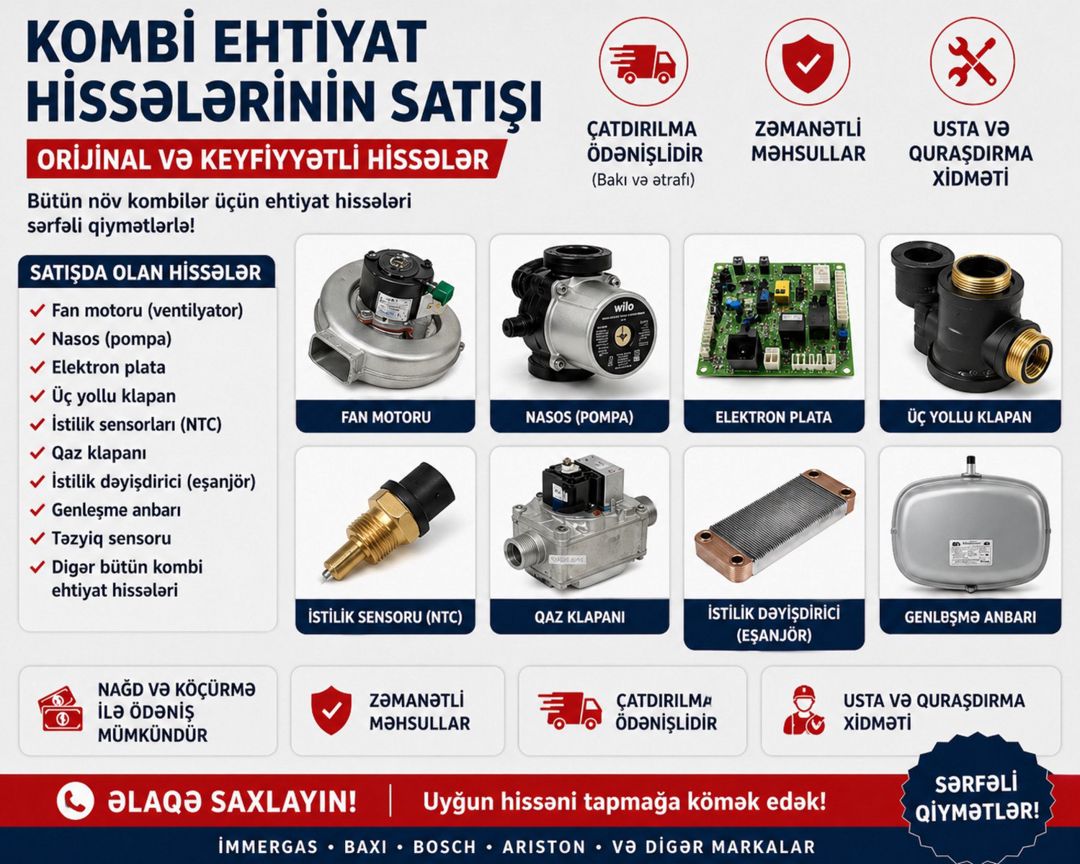 Kombi ehtiyat hissələri — Təmir və inşaat, Bakı