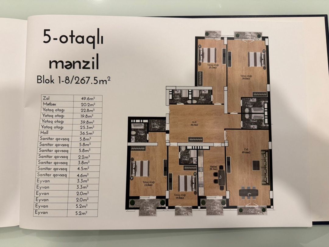 Satılır 5 otaqlı yeni tikili 267 m² — Mənzil, Bakı (6)