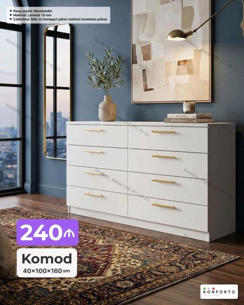 Komod – 40×100×160 sm Material: 18 mm laminat Rəng seçimi — Bakı
